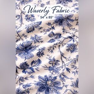 Waverly Blue & White Floral Fabric – 54” x 85”